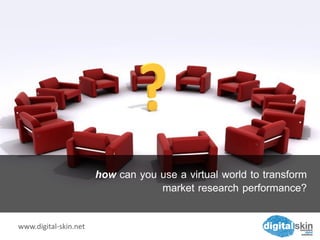 how can you use a virtual world to transform
                                   market research performance?

www.digital-skin.net
 