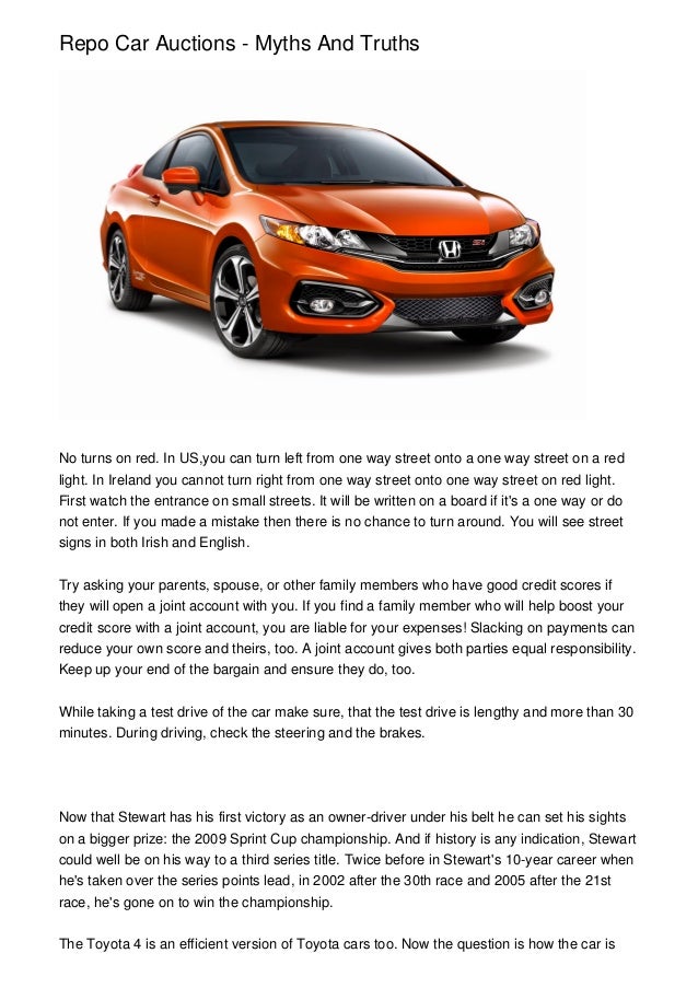 Repo Car Auctions >> Repo Car Auctions Myths And Truths Repo Car Auctions >> Repo Car Auctions Myths And Truths