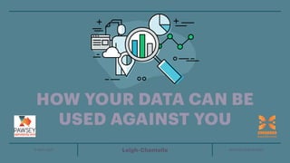 11 MAY 2021 #DATASCIENCEWEEK
Leigh-Chantelle
HOW YOUR DATA CAN BE


USED AGAINST YOU
 