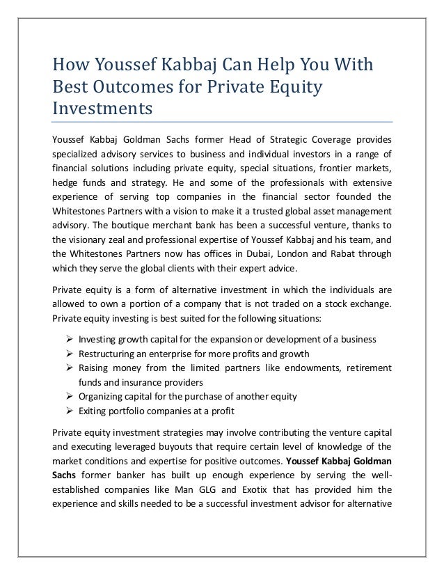 How Youssef Kabbaj Can Help You With Best Outcomes For Private Equity How Youssef Kabbaj Can Help You With Best Outcomes For Private Equity