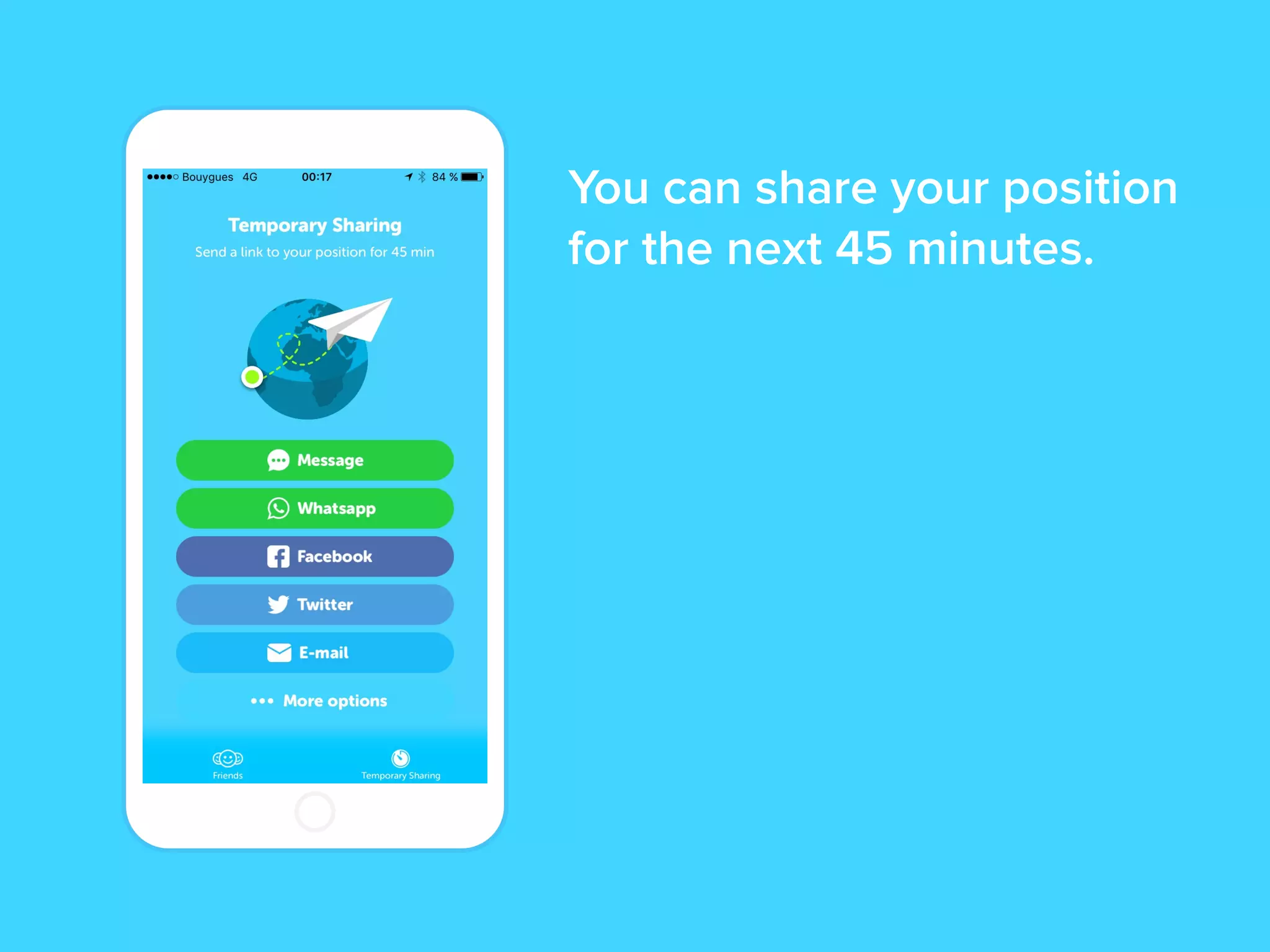 You can share your position
for the next 45 minutes.
 