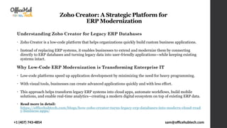 How Zoho Creator Turns Legacy ERP Databases into Modern, Cloud-Ready ...