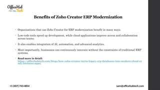 How Zoho Creator Turns Legacy ERP Databases into Modern, Cloud-Ready ...