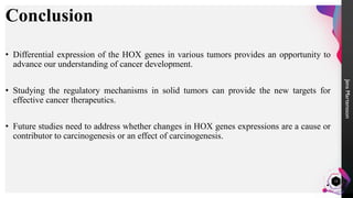Hox genes and their role in cancers. | PDF