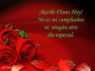 ¡Recibí Flores Hoy!
No es mi cumpleaños
  ni ningún otro
    día especial.
 