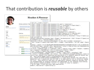 That contribution is reusable by others

 