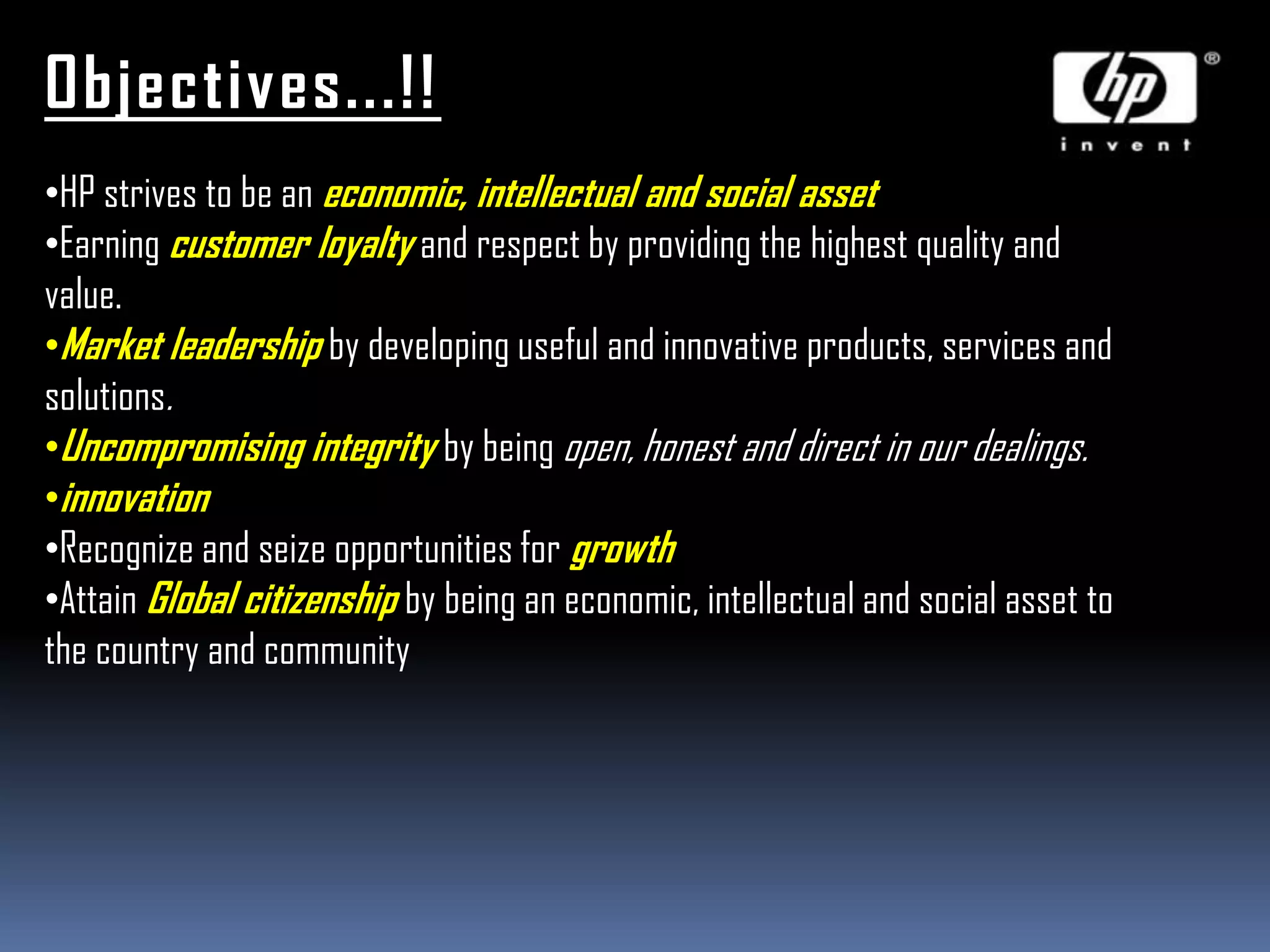 markets its products to households, small to medium size businesses and enterprises both directlyHewlett and Packard tossed a coin to decide whether the company they founded would be called H-P or P-H. Packard won the coin toss but named their electronics manufacturing enterprise the "Hewlett-Packard Company".The company originated in a garage in nearby Palo during a fellowship they had with a past professor, Frederick Terman at Stanford