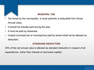 Tenancy Municipality Income From House Property | PPT
