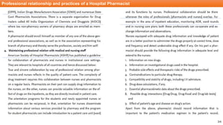 Professional relationship and practices of a Hospital Pharmacist
35
 
