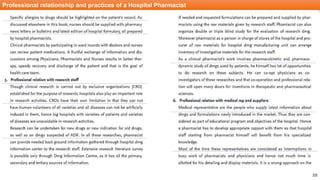 Professional relationship and practices of a Hospital Pharmacist
36
 