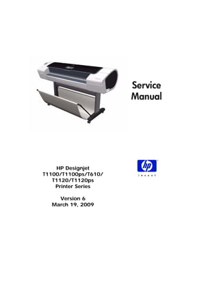 HP Designjet
T1100/T1100ps/T610/
T1120/T1120ps
Printer Series
Version 6
March 19, 2009
 