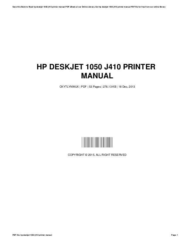 Hp deskjet1050j410printermanual