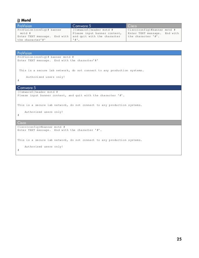 Hp Networking And Cisco Cli Reference Guide June 10 Ww Eng Ltr