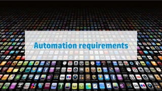 Automation requirements

23

© Copyright 2012 Hewlett-Packard Development Company, L.P. The information contained herein is subject to change without notice.

 
