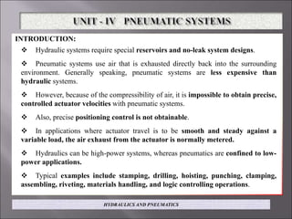 Hydraulics And Pneumatics Unit 4 Ppt
