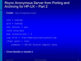 HP-UX with Rsync by Dusan Baljevic | PPTX