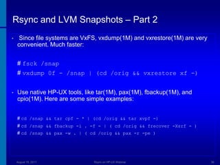 HP-UX with Rsync by Dusan Baljevic | PPTX