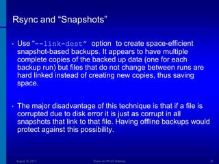 HP-UX with Rsync by Dusan Baljevic | PPTX