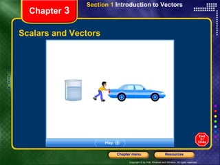 Scalars and Vectors Chapter  3 Section 1  Introduction to Vectors 