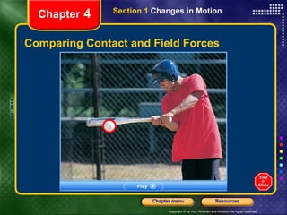 Comparing Contact and Field Forces Chapter  4 Section 1  Changes in Motion 