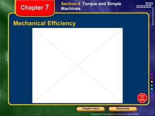 Mechanical Efficiency Chapter  7 Section 4  Torque and Simple Machines 