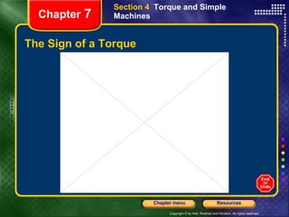 The Sign of a Torque Chapter  7 Section 4  Torque and Simple Machines 
