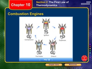 Combustion Engines Chapter  10 Section 2  The First Law of Thermodynamics 