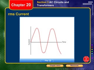 rms Current Chapter  20 Section 3  AC Circuits and Transformers 