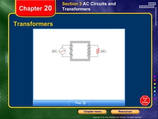 Transformers Chapter  20 Section 3  AC Circuits and Transformers 