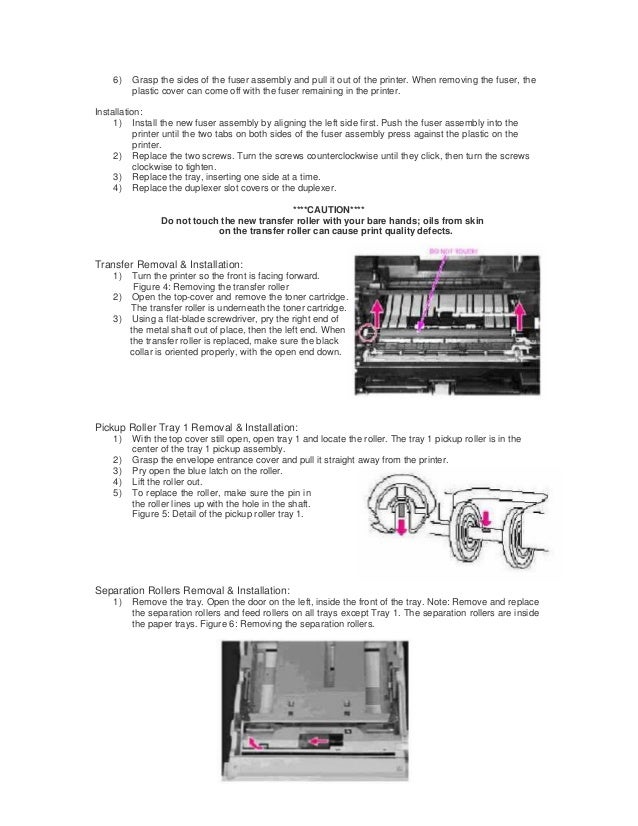 Hp 4000 and 4050 maintenance kit installation instructions