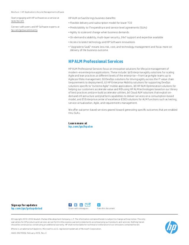 HP Application Lifecycle Management software HP Application Lifecycle Management software