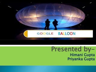 BALLOON 
Presented by- 
Himani Gupta 
Priyanka Gupta 
 