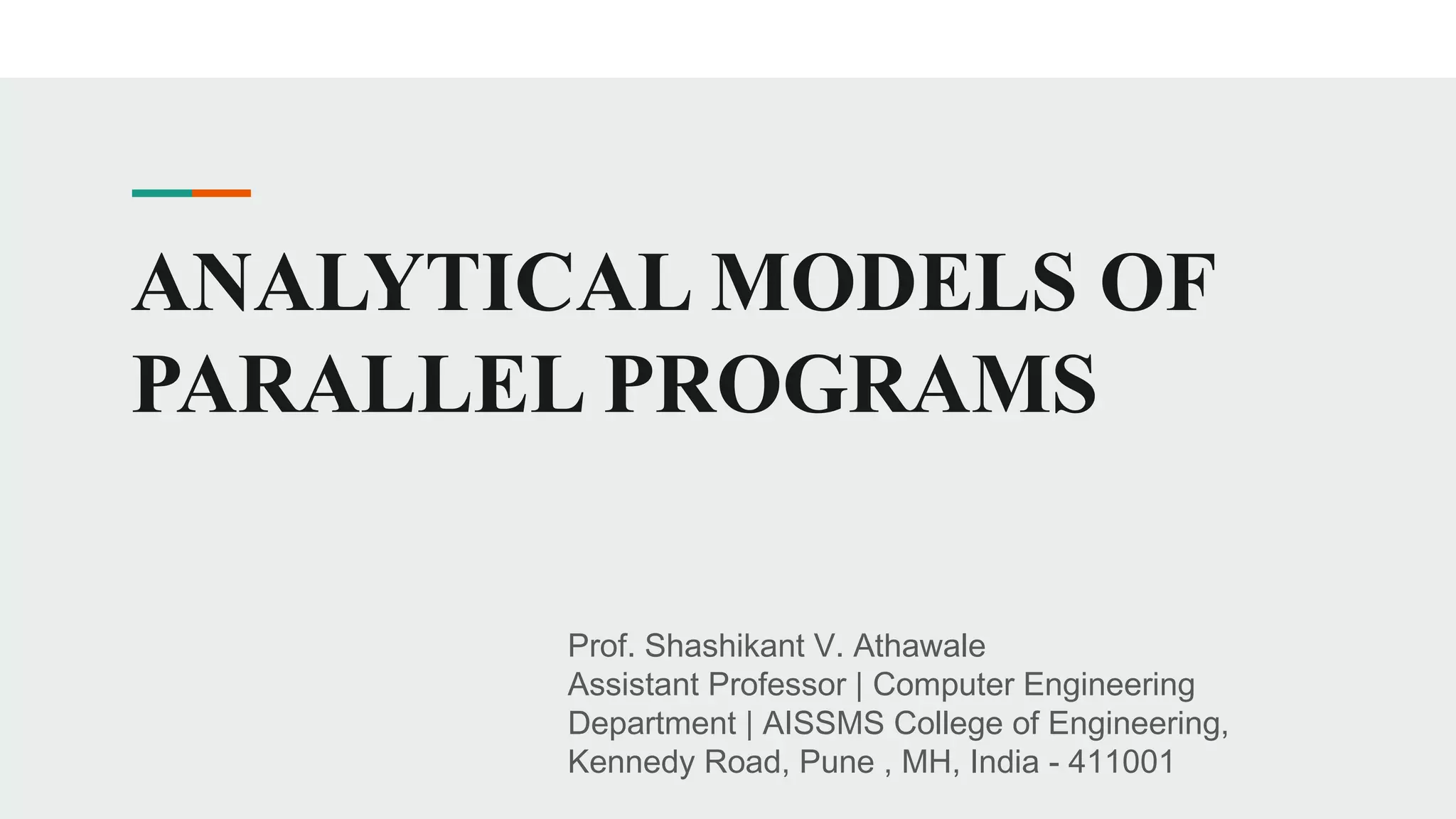 Analytical Models of Parallel Programs | PPT | Computing | Technology ...