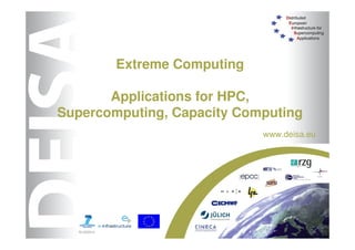 DEISA Distributed European Infrastructure for Supercomputing Applications
