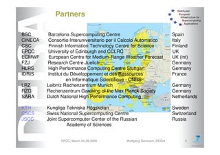 DEISA Distributed European Infrastructure for Supercomputing Applications