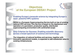 DEISA Distributed European Infrastructure for Supercomputing Applications