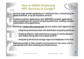 DEISA Distributed European Infrastructure for Supercomputing Applications