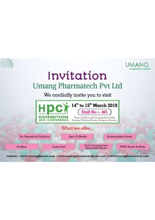 HPCI Exhibition for home & personal care on 14-15 march,2019