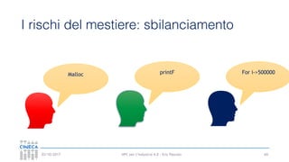 HPC per l’industria 4.0 - Eric Pascolo03/10/2017
I rischi del mestiere: sbilanciamento
69
Malloc printF For i->500000
 