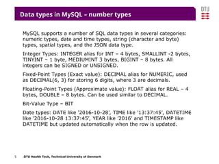 Mysql database for installation perocess | PPT
