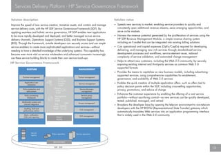 Services Delivery Platform - HP Service Governance Framework

Solution description                                        ...