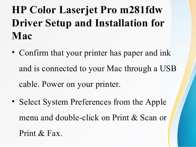 Hp Color Laserjet Pro M 281 Fdw Manuale