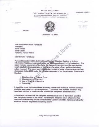HPD 2008 disciplinary report