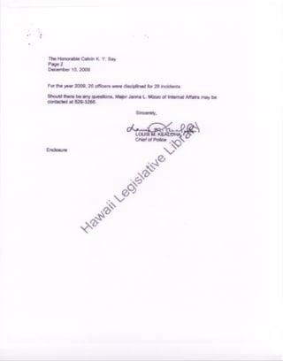 HPD 2009 disclipline report