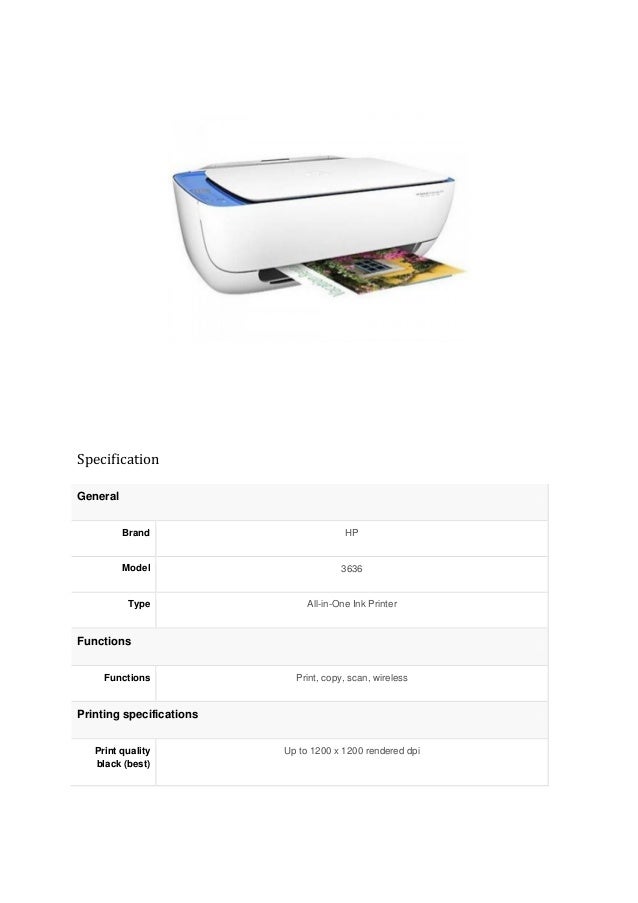 hp deskjet 3636 specifications
