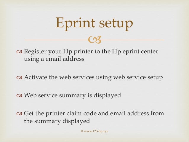 hp web services setup