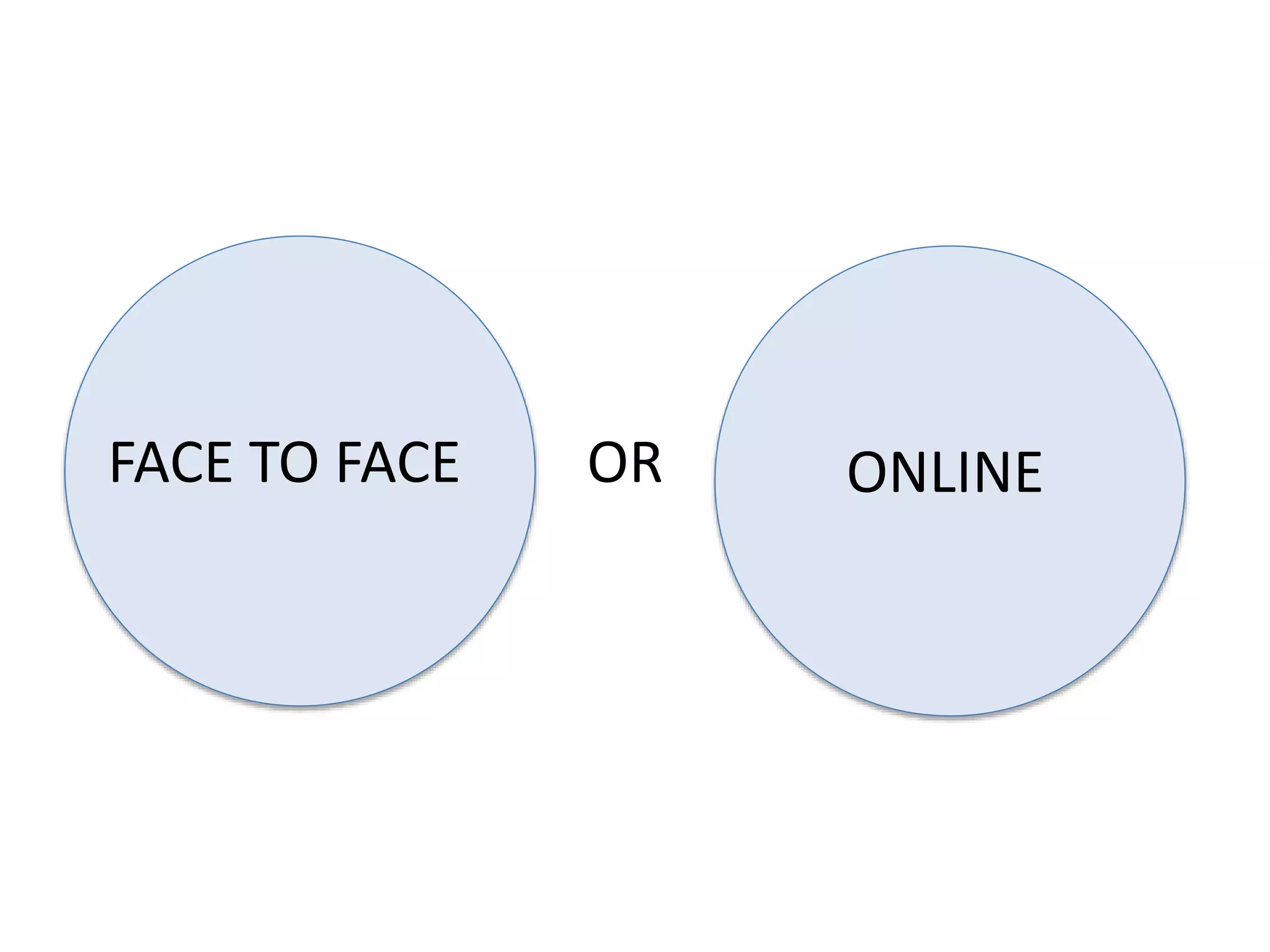 FACE TO FACE ONLINEOR
 