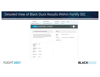 Detailed View of Black Duck Results Within Fortify SSC
 