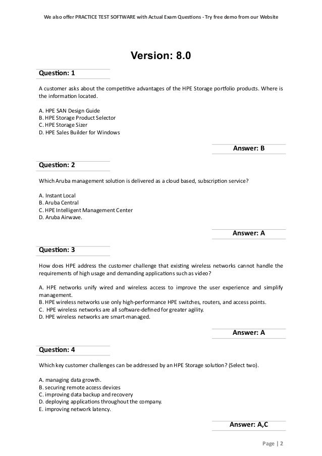 HPE2-B04 Schulungsunterlagen