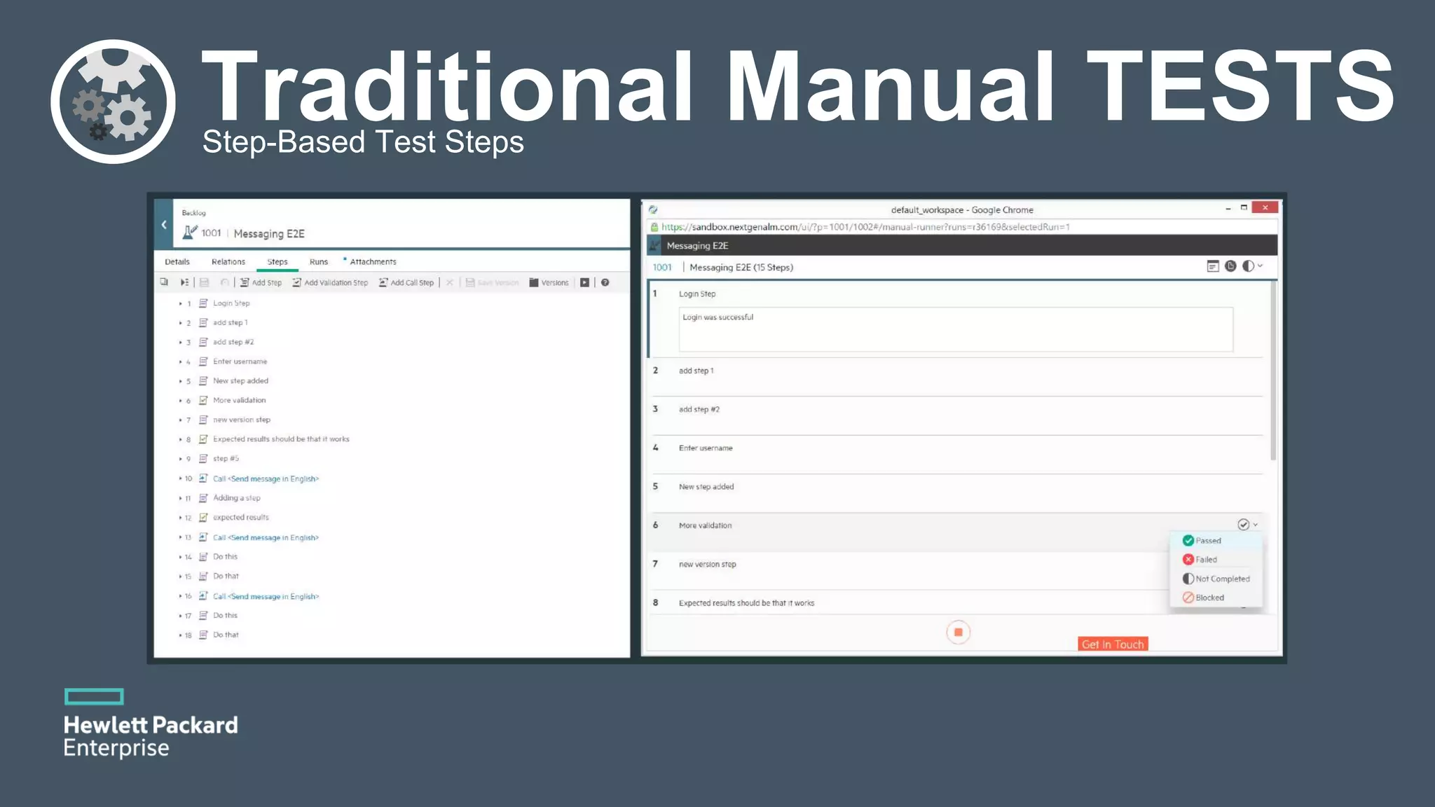 Traditional Manual TESTSStep-Based Test Steps 